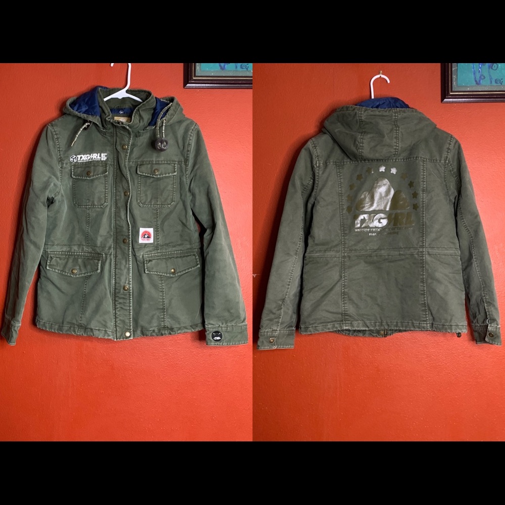 RARE TEEBOX TXGIRL GREEN UTILITY JACKET LARGE